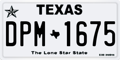 TX license plate DPM1675