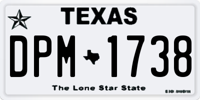 TX license plate DPM1738
