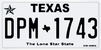 TX license plate DPM1743