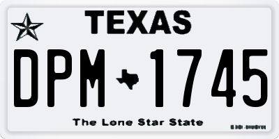 TX license plate DPM1745