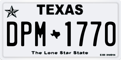 TX license plate DPM1770