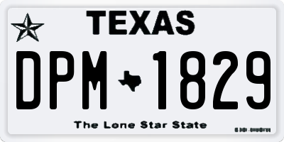 TX license plate DPM1829
