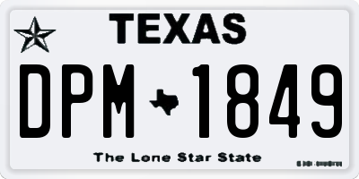 TX license plate DPM1849