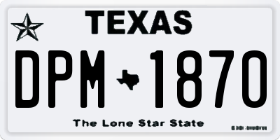 TX license plate DPM1870