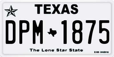TX license plate DPM1875
