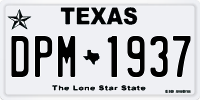 TX license plate DPM1937