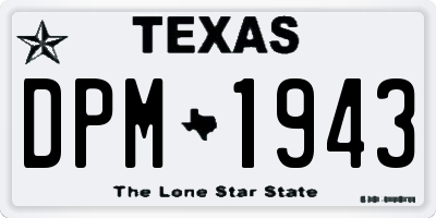 TX license plate DPM1943