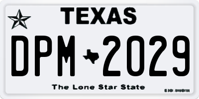 TX license plate DPM2029