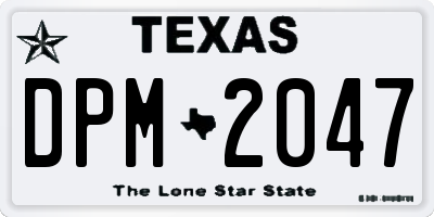 TX license plate DPM2047