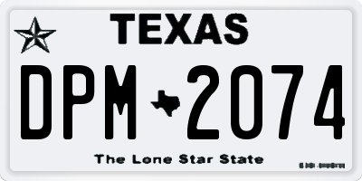 TX license plate DPM2074