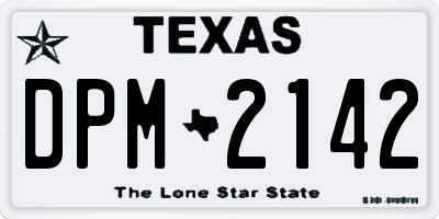 TX license plate DPM2142