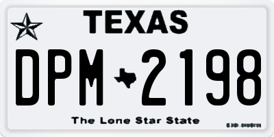 TX license plate DPM2198