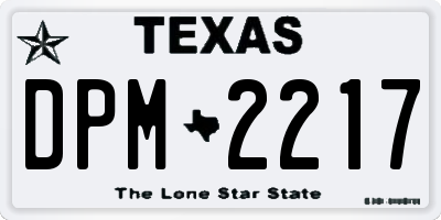 TX license plate DPM2217