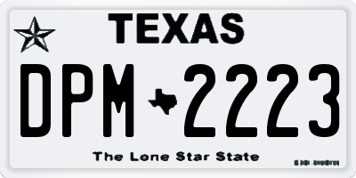 TX license plate DPM2223