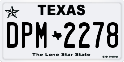 TX license plate DPM2278