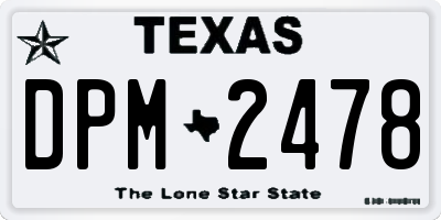 TX license plate DPM2478