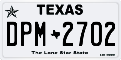 TX license plate DPM2702