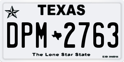 TX license plate DPM2763