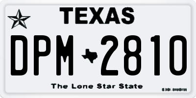 TX license plate DPM2810