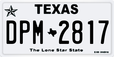 TX license plate DPM2817