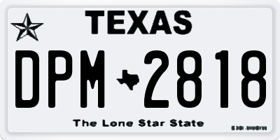 TX license plate DPM2818