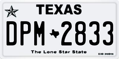 TX license plate DPM2833