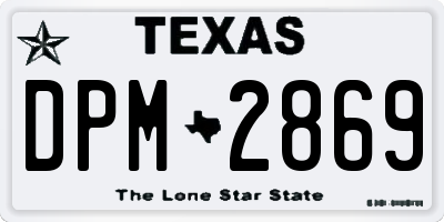 TX license plate DPM2869