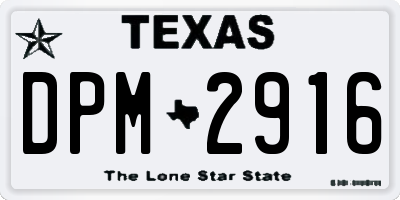 TX license plate DPM2916