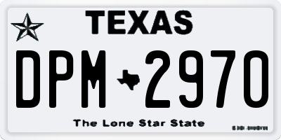 TX license plate DPM2970