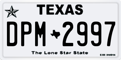 TX license plate DPM2997