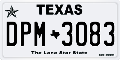 TX license plate DPM3083