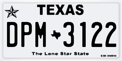 TX license plate DPM3122