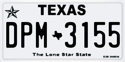 TX license plate DPM3155