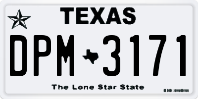 TX license plate DPM3171