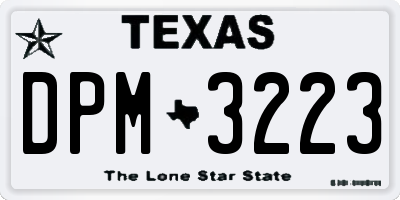 TX license plate DPM3223