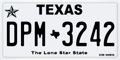 TX license plate DPM3242