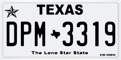 TX license plate DPM3319