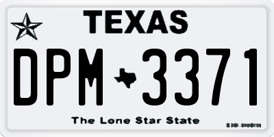 TX license plate DPM3371