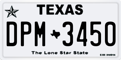 TX license plate DPM3450