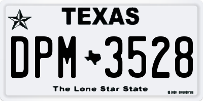 TX license plate DPM3528