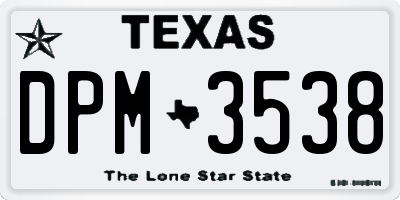 TX license plate DPM3538