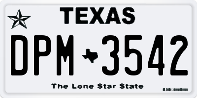 TX license plate DPM3542