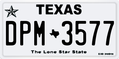 TX license plate DPM3577