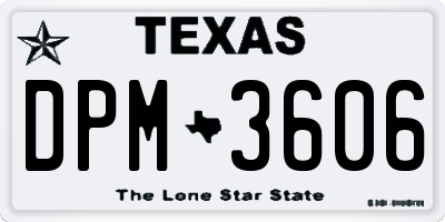 TX license plate DPM3606