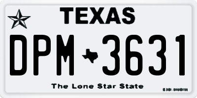 TX license plate DPM3631