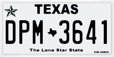 TX license plate DPM3641
