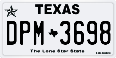 TX license plate DPM3698