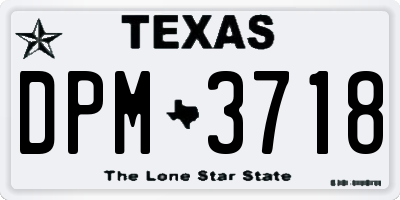 TX license plate DPM3718