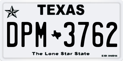 TX license plate DPM3762