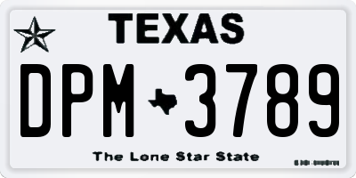 TX license plate DPM3789